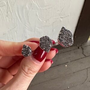 Kendra Scott Silver Drusy 3 Stone Ring